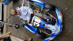 Sam Stoner Racing | Late 2019 | Sam sat in his first kart | Zip kart with an IAME 60cc engine.