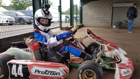 Sam Stoner Racing | Whilton Mill Circuit | June 2019 | Sam sat in a Rotax Mini Max gokart.