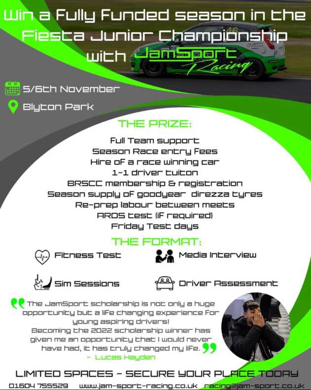 Sam Stoner Racing | JamSport Racing | Article | 2023 Scholarship Poster